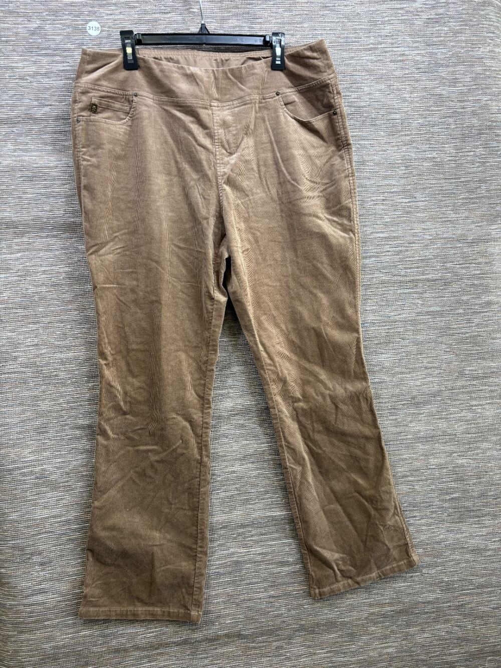 Belle by Kim Gravel TripleLuxe Corduroy Boot Cut Pant Women Size 18W Caribou NEW
